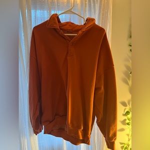 Brandy Melville orange collared sweatshirt